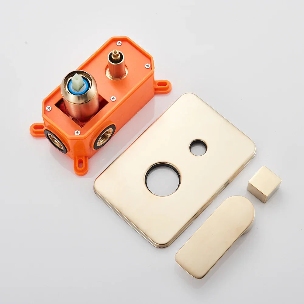 مجموعة حنفية دش مطرية من DecorBites™ مقاس 8 بوصات مع دش يدوي، وحنفية خلاط بمقبض واحد