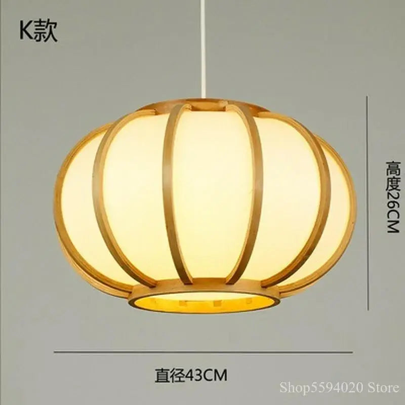 DecorBites™ Japanese Bamboo Chandelier Lights for Bedroom Living Room Tea Room Zen Lamps