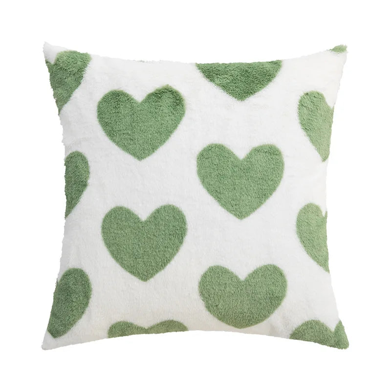 DecorBites™ Fluffy Comfort Pillow Cover 45x45cm Avocado Green Cream Blue Home Decor