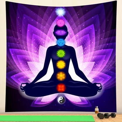 Decobites Meditation Chakra Mandala Tapestry for Bohemian Home Decor and Yoga Practice