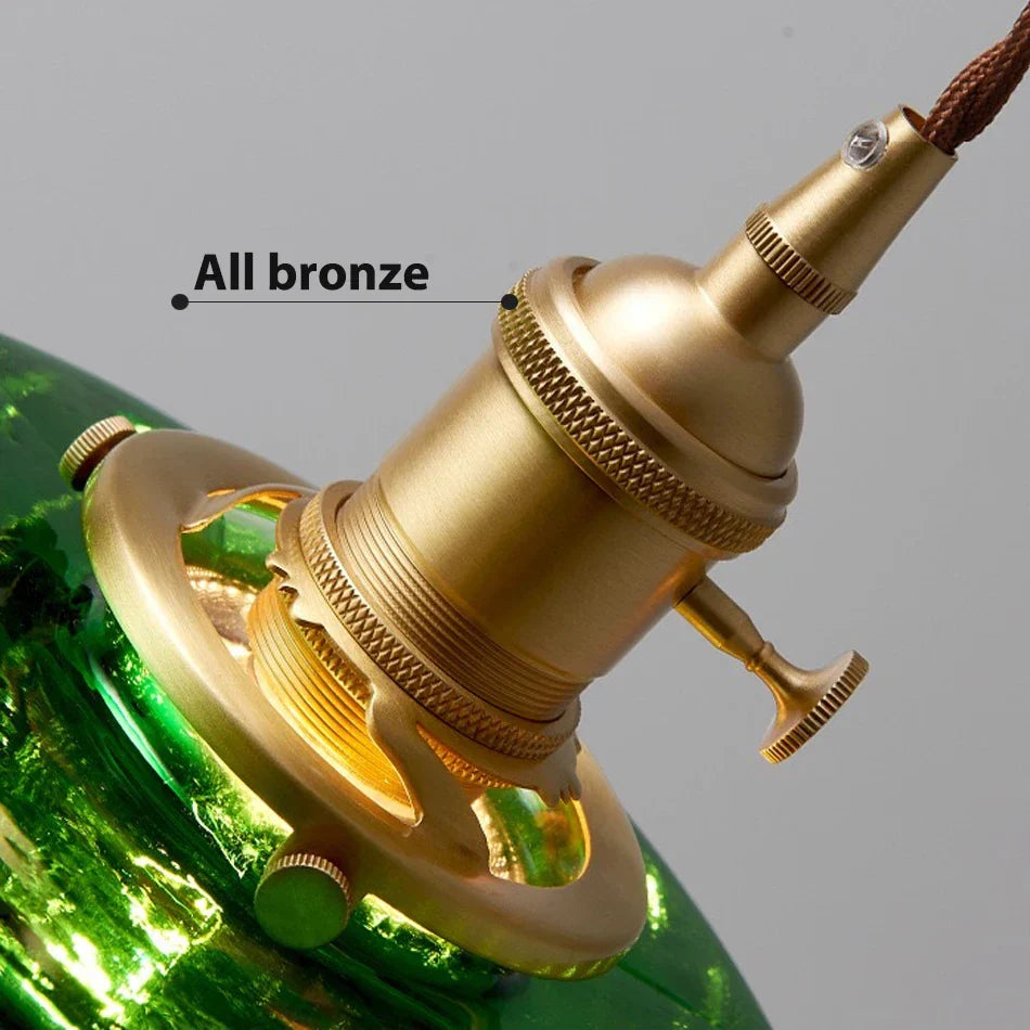 DecorBites™ Green Glass LED Pendant Light - Stylish Lighting Fixture for Modern Interiors