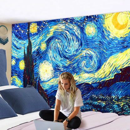 Decobites Van Gogh Star Moon Night Tapestry Blanket - 200x150cm