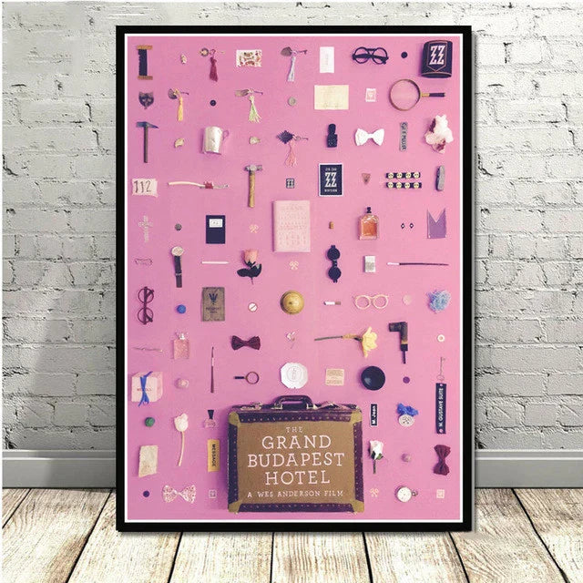 Póster minimalista de pared DecorBites™ del Gran Hotel Budapest para una decoración elegante del hogar
