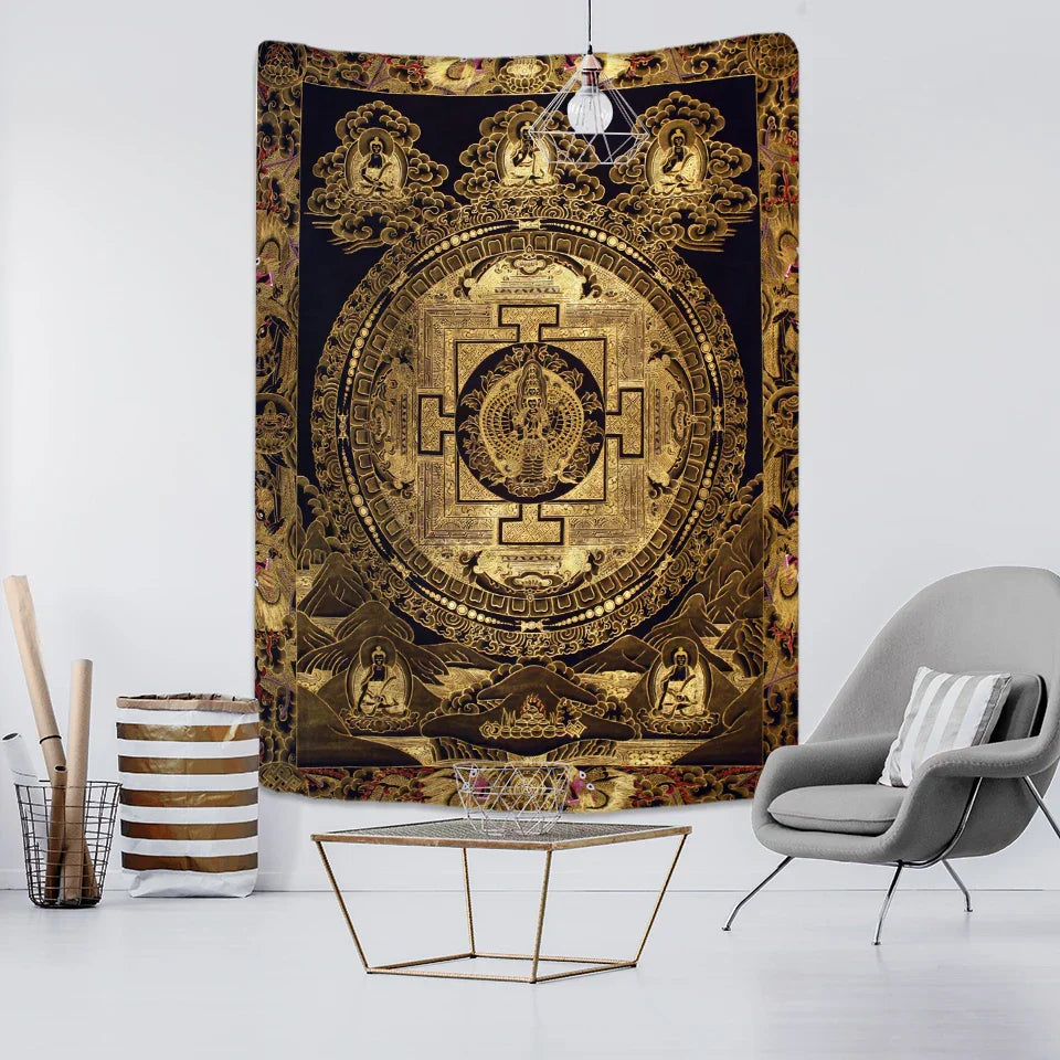 Dragon Totem Tarot Tapestry Wall Hanging Mandala Witchcraft Boho Hippie Bed Sheet Decobites Tarot Tapestry