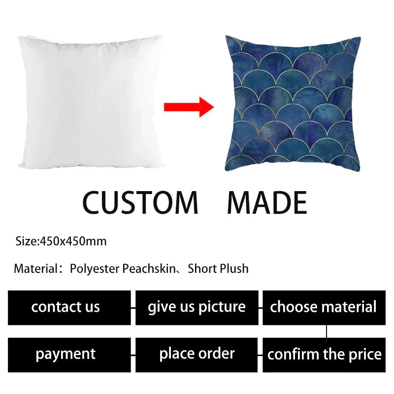 أغطية وسائد DecorBites™‎ بخطوط هندسية رخامية زرقاء لتزيين أريكة السيارة