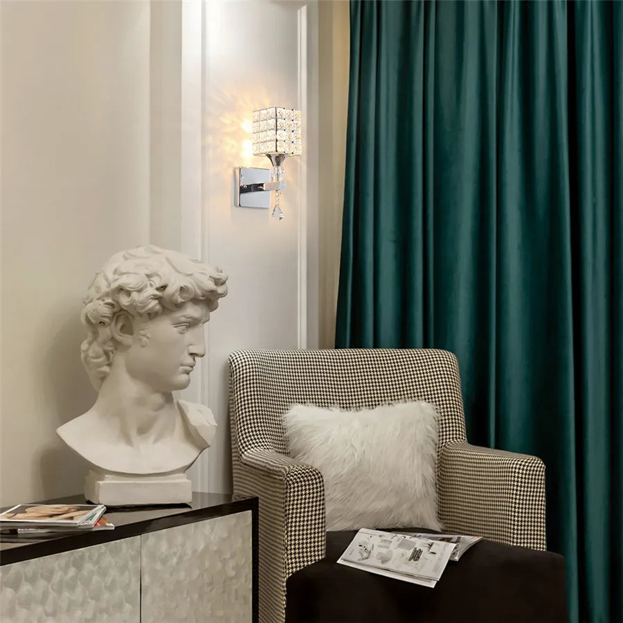 Aplique de pared de cristal DecorBites™: Lujo retro para la iluminación de la sala de estar, el balcón o el pasillo