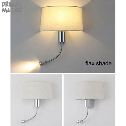 DecorBites™ LED Industrial Gooseneck Wall Sconce for Bedroom Reading and Hotel