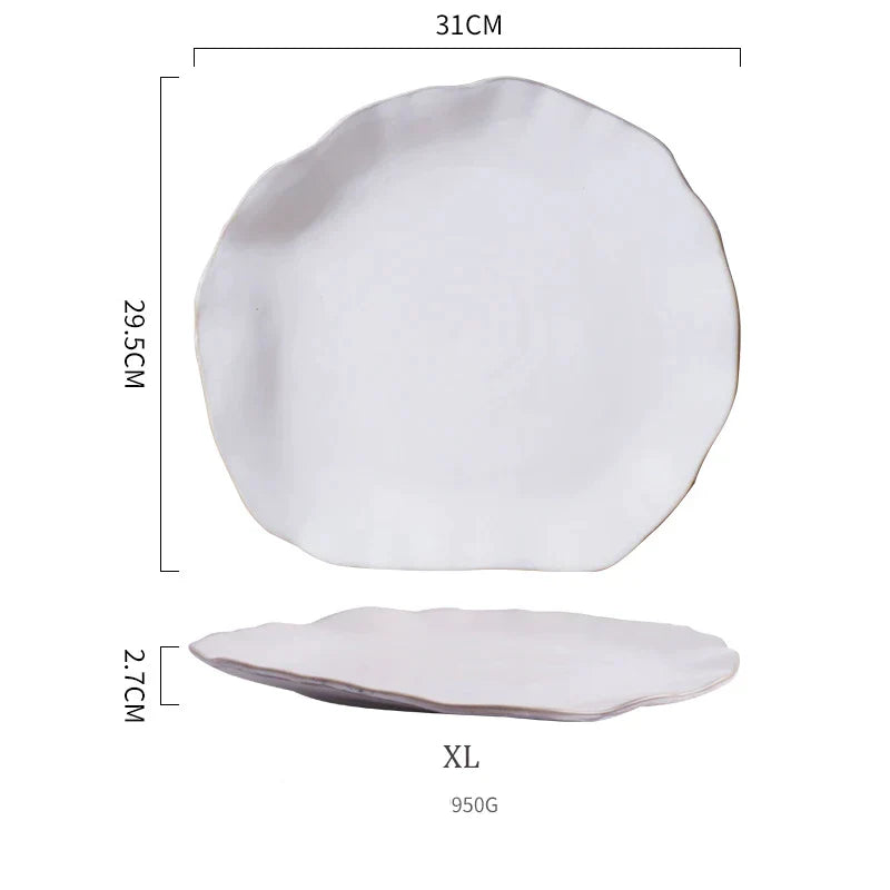 DecorBites™ Ceramic Dinner Plate Set - Premium Quality Round Plates for Restaurants and Home Use