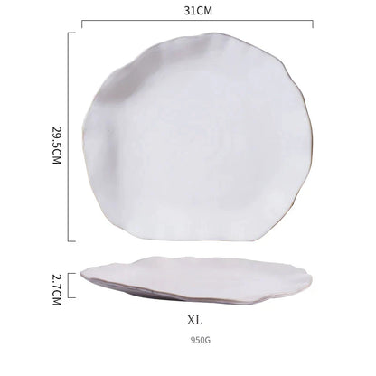 DecorBites™ Ceramic Dinner Plate Set - Premium Quality Round Plates for Restaurants and Home Use