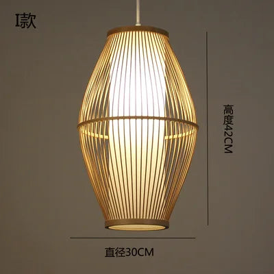DecorBites™ Japanese Bamboo Chandelier Lights for Bedroom Living Room Tea Room Zen Lamps