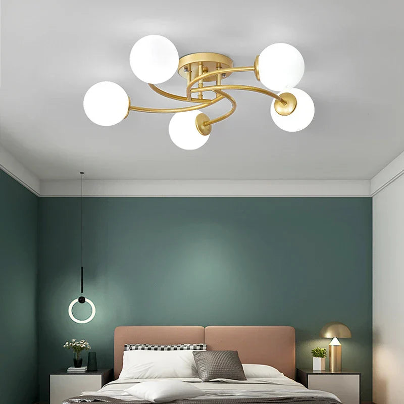 DecorBites™ Glass Bulb LED Ceiling Light Fixture for Modern Living Room and Kitchen