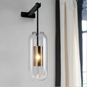 Lámpara de pared de vidrio dorado Decorbites™: Aplique industrial E14 post-moderno para la decoración del hogar
