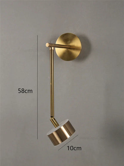 DecorBites™ Adjustable Direction Simple LED Wall Light - Nordic Gold Iron Art Wall Lamp