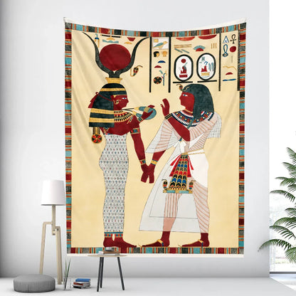 DecorBites™ Egyptian Mural Tapestry Bohemian Home Decor Yoga Mat Sofa Blanket