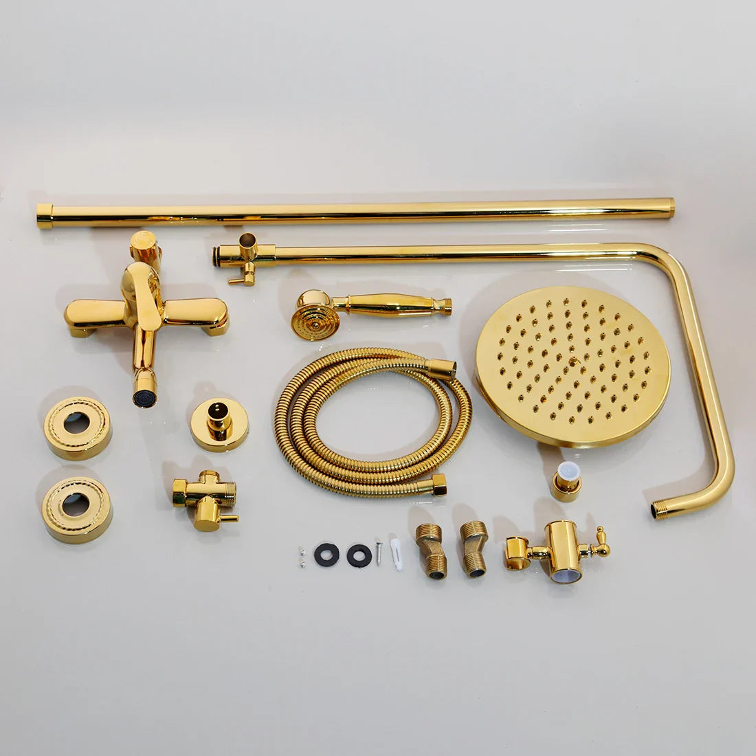 DecorBites™ Golden Polished Shower Head with High Pressure Aerator Nozzle