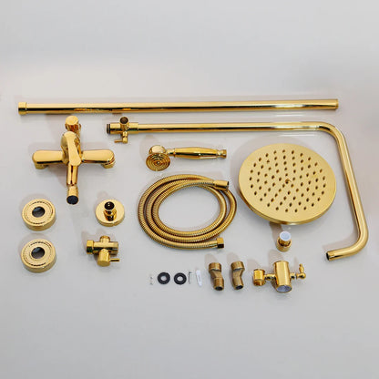 DecorBites™ Golden Polished Shower Head with High Pressure Aerator Nozzle