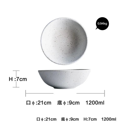 DecorBites™ Ceramic Dinner Plate Set - Round Western Meal Plate, Steak Dish, Rice Bowl