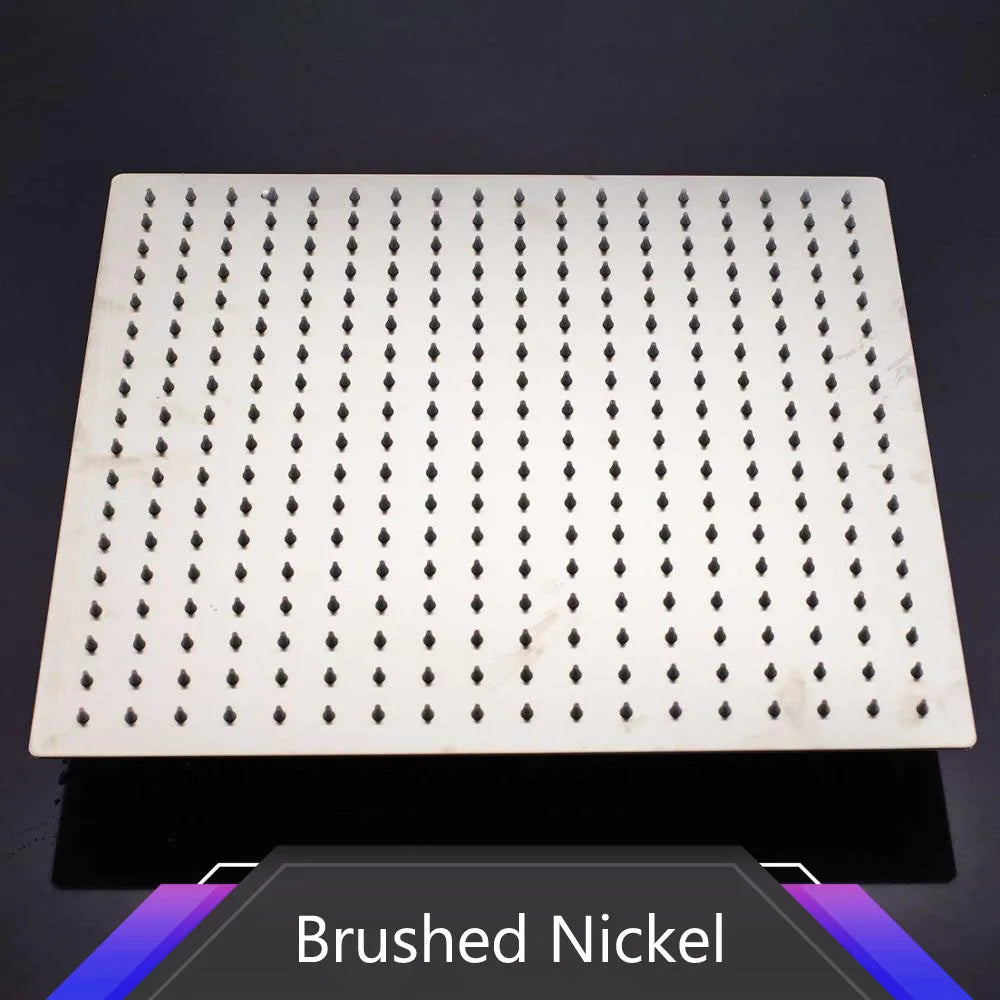 رأس دش مطري رفيع للغاية من DecorBites™ مقاس 16 بوصة من الفولاذ المقاوم للصدأ، كروم - تدفق كبير