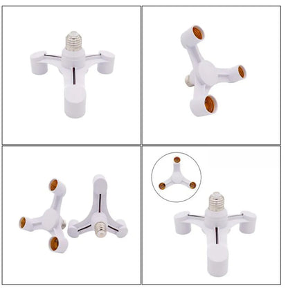 DecorBites™ 3-in-1 White E27 Lamp Holder Converter Pack - Set of 2