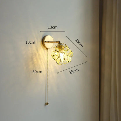 DecorBites™ LED Petal Wall Sconce Modern Nordic Style Pull Chain Switch Stair Mirror Light