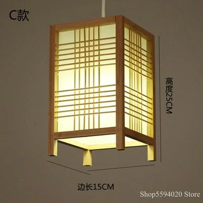 DecorBites™ Japanese Bamboo Chandelier Lights for Bedroom Living Room Tea Room Zen Lamps