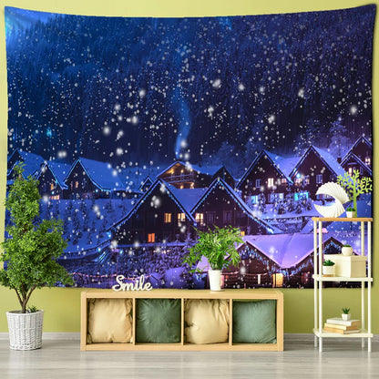 Decobites Snowy Night Series Tapestry Wall Decor