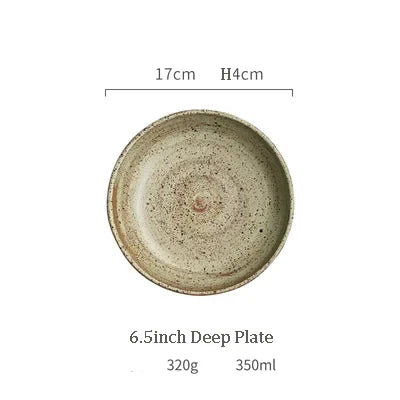 DecorBites™ Japanese Style Ceramic Rice Bowl Round Dish - Swallow Design