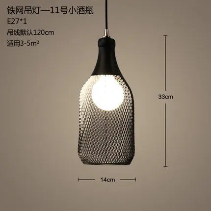 DecorBites™ Industrial Birdcage Chandelier: Retro Iron Net Hanging Lamp for Creative Home Lighting