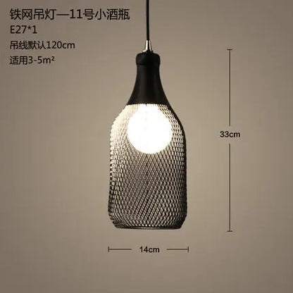 DecorBites™ Industrial Birdcage Chandelier: Retro Iron Net Hanging Lamp for Creative Home Lighting