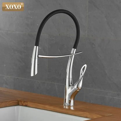 Grifo de cocina DecorBites™ de níquel cepillado, monomando extraíble con rotación de 360°