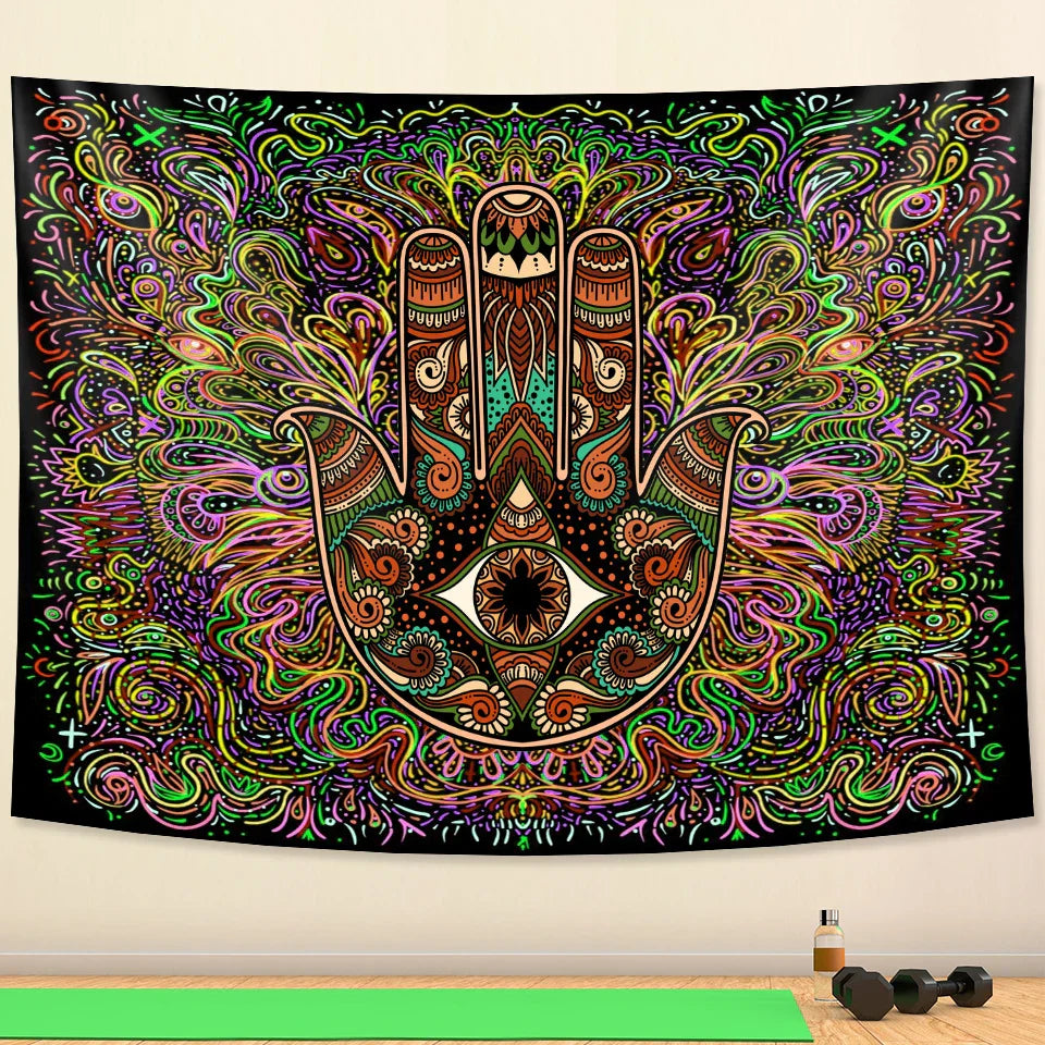 Decobites Mandala Witchcraft Tapestry Wall Hanging Yoga Mat Bohemian Sofa Blanket