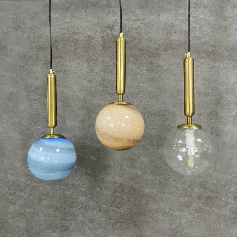 Lámpara colgante DecorBites™ Glass Planet: Lámpara colgante LED nórdica moderna para sala de estar, dormitorio...