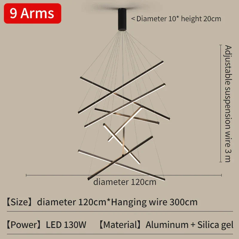 Lámpara colgante característica de escalera Decorbites™ para sala de estar, cocina y comedor LED