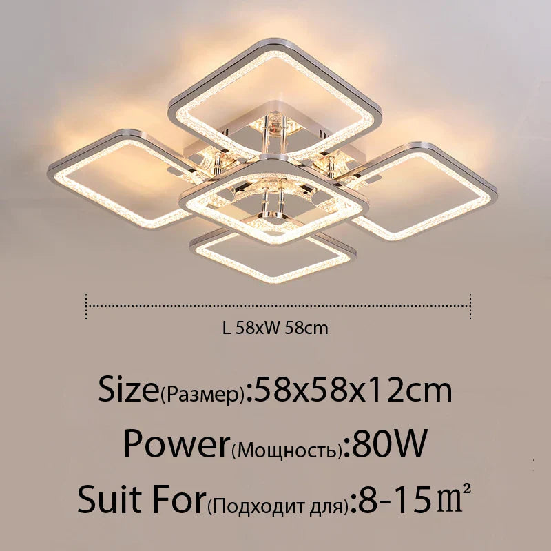 DecorBites™ LED Chandelier: Remote Dimmable Indoor Lighting for Bedroom, Restaurant, Living Room