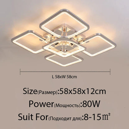 DecorBites™ LED Chandelier: Remote Dimmable Indoor Lighting for Bedroom, Restaurant, Living Room