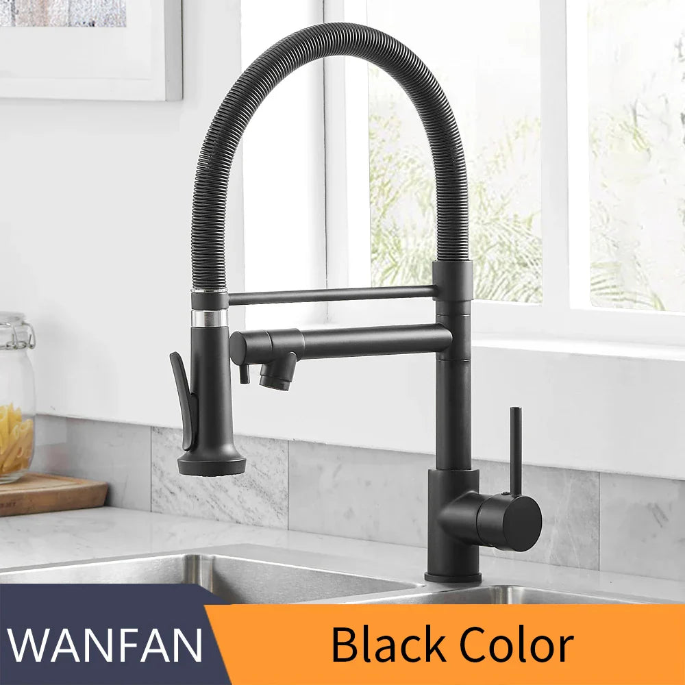 DecorBites™ Kitchen Mixer Tap Dual Spout Hot Cold Deck Mounted Faucet