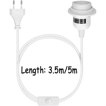 DecorBites™ LED Pendant Light Fixture with E27 Lamp Base Holder and Switch