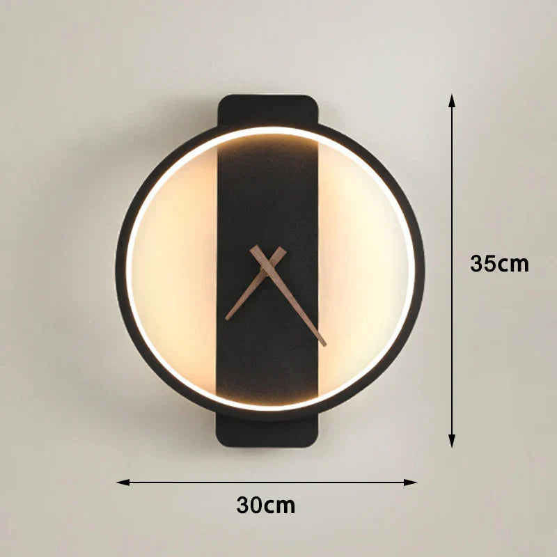 DecorBites™ LED Wall Clock Lamp Indoor Light Fixture Home Decor Bedroom Living Room