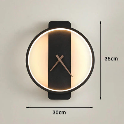 DecorBites™ LED Wall Clock Lamp Indoor Light Fixture Home Decor Bedroom Living Room