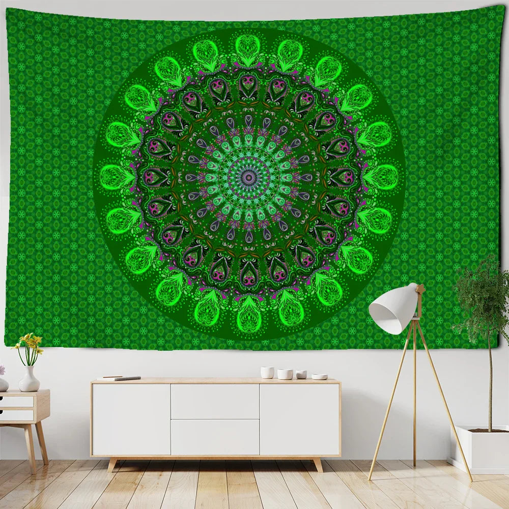 Decobites Psychedelic Mandala Tapestry Wall Hanging for Boho Home Decor