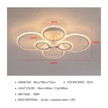 ديكوربايتس™ مصابيح سقف أكريليك، ثريا عصرية، مصابيح LED، ديكور غرفة الطعام والمعيشة وغرفة النوم