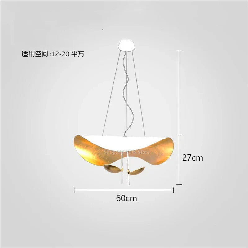 Lámpara colgante LED DecorBites™ con textura dorada para decoración de sala de estar y dormitorio.