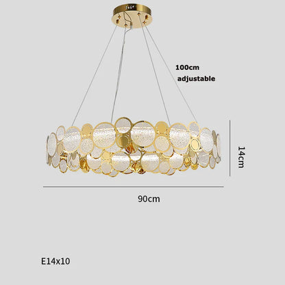 DecorBites™ Gold Iron Glass Chandelier Lighting for Dinning Room