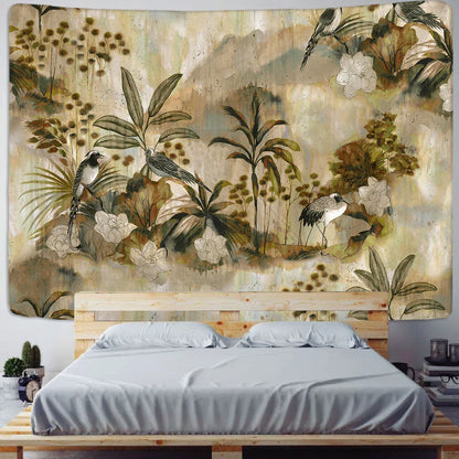 Tropical Plant Printed Tapestry Wall Hanging for Home Décor by Decobites