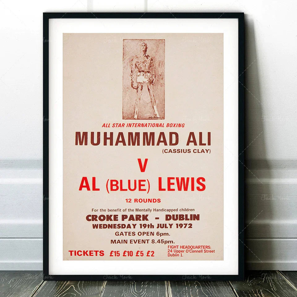 DecorBites™ Boxing Photo Print - Croke Park Fight Poster Wall Art - Dublin, 1972