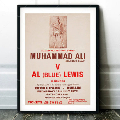 DecorBites™ Boxing Photo Print - Croke Park Fight Poster Wall Art - Dublin, 1972