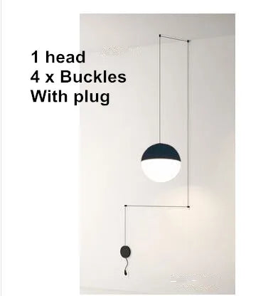 ثريا LED بتصميم هندسي على شكل كرة زجاجية مع مصباح سقف لغرفة المعيشة وغرفة الطعام وغرفة النوم من DecorBites™