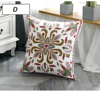 DecorBites™ Ethnic Style Canvas Embroidery Pillow Cover 45x45cm