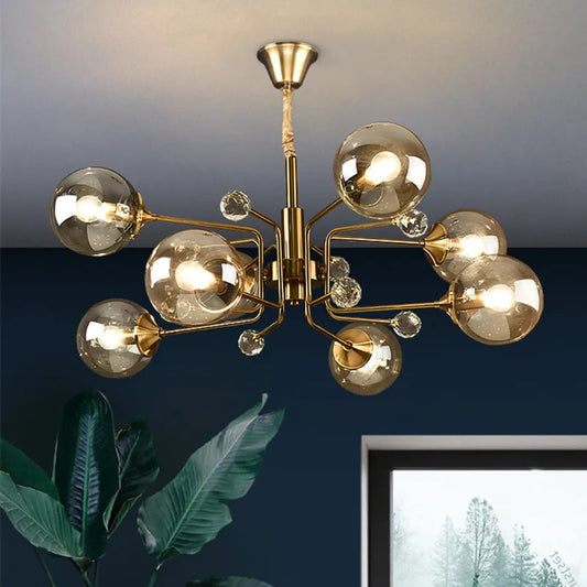 DecorBites™ Glass Bubble Chandelier: Vintage Industry Lighting for Living Bedroom Kitchen