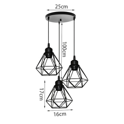 DecorBites™ Iron 3-Light Chandelier Pendant for Living Room Kitchen Restaurant